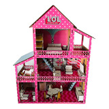 Casinha Boneca Barbie Polly Mdf Pintada Decoração Casa Rosa