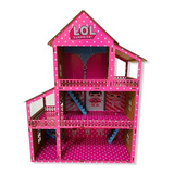Casinha Boneca Barbie Polly Mdf Pintada Decoração Casa Rosa