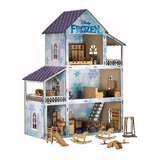 Casinha Boneca Casa Frozen Realista Móveis Bebe Madeira Mdf