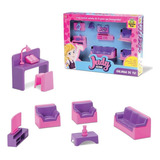 Casinha Boneca Judy Home C 7 Itens Salinha De Tv Samba