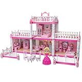 Casinha Casa De Boneca Castelinho Princesa Brinquedo Infantil 16 Móveis