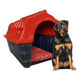 Casinha Casa Plastica Cachorro Cao Colchonete Numero 7 Fawal Cor Vermelho