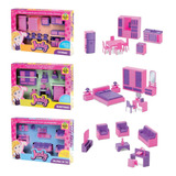 Casinha Completa Móveis Infantil Boneca Sala Cozinha Quarto