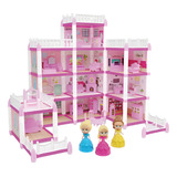 Casinha De Boneca Castelo Da Princesa 240 Peças Com 3 Boneca