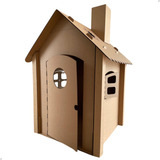 Casinha De Papelão Grande Brinquedo Infantil Mod 0702 Cor Marrom claro Lisa