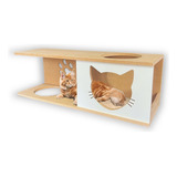 Casinha Para Gato Nicho Toca Mobiliário Carpete Interno Mdf