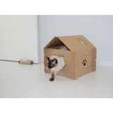 Casinha Para Gatos Cat House Cama Gato Papelao Petpira Pet Cor Bege