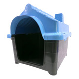 Casinha Pet Cachorros Cães Casa Plástico Resistente Tam N3 Cor Azul Desenho Liso