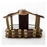 Casinha Rústica Presépio Madeira 30 Cm N2