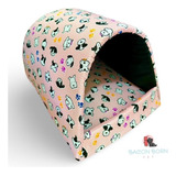 Casinha Toca Tenda Gato Cães Iglu Impermeável Lavável Pet Cor Rosa Cães E Ossos P
