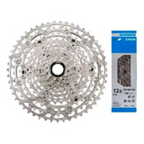 Cassete K7 Shimano Deore M6100 12v Micro Spline Corrente Cor Prateado Quantidade Máxima De Dentes 51 Quantidade Mínima De Dentes 10