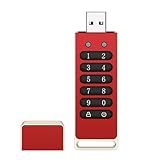 CASSONRM Unidade USB Criptografada Unidade Flash USB Segura 64 GB AES256 Bits USB 3 0 Senha De Hardware Memory Stick Bloqueio Automático Para Proteção Pessoal Concha De Liga De Alumínio Com Teclado De