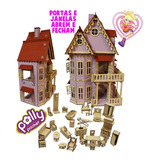 Castelo Casa Casinha Polly   27 Mini Móveis Mdf Crú Colors