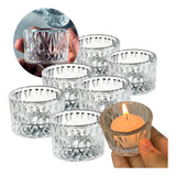 Castiçais Porta Velas Kit 12 Cristal Premium Redondo Luxo