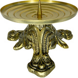 Castiçal Candelabro Suporte P Vela C Pino Dourado Envelhe