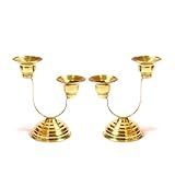 Castiçal Dourado Kit Altar 4 Velas 11cm Império Do Cobre