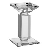 Castiçal Porta Vela Suporte Decorativo 16x9cm Cristal