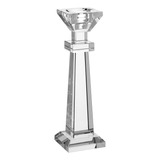 Castiçal Porta Vela Suporte Decorativo 24x6x6cm Cristal