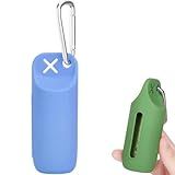 Cata Caca - Suporte Para Saquinhos Coletores De Fezes De Cães E Gatos - Silicone E Aço Inoxidável - Acompanha 1 Rolo De Saquinhos Higiênicos -Azul-