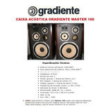 Catálogo Folder Caixa Acústica Gradiente Master 100 raro