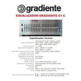 Catálogo Folder Equalizador Gradiente E1 c Novo Okm 