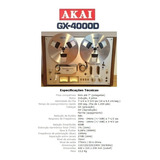 Catálogo   Folder  Tape Deck Akai De Rolo Gx 4000d  Novo Okm
