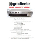 Catálogo Folder Tuner Gradiente Model 9 Novo Okm