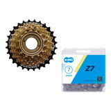 Catraca 7v Shimano Tourney Tz500 14 28 Corrente Kmc Z7 3x7v