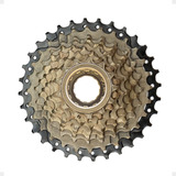 Catraca Roda Livre 9v 13 32d Rosca Paco 27 Marchas Bike Mtb Cor Dourado