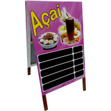 Cavalete Calçada Lousa Açaí Lista De Preços Açaiteria 322cv