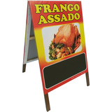 Cavalete Calçada Lousa Frango Assado 54x99 Cm Ref 340cv