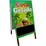 Cavalete Calçada Lousa Placa De Coco Gelado Praia Ref 347cv