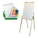 Cavalete Flip Chart Dobrável Quadro Branco Folha Kit
