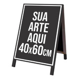 Cavalete Placa Propaganda 40x60cm Madeira E Lona 2 Faces