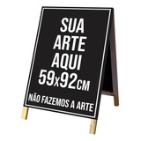 Cavalete Placa Propaganda Dupla Face 59x92cm Madeira E Lona