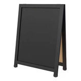 Cavalete Quadro Negro Duplo 80x60 Lousa De Anuncio Oferta Propaganda Placa Calçada Soft Preto