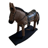 Cavalinho Top Poney Pelucia E Madeira Infantil De Balanço
