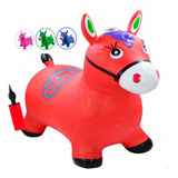 Cavalinho Upa Brinquedo Musical Pula Pula Bomba Encher Cor Rosa