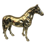 Cavalo Bronze Oxidado Escultura Estatueta Sangue Garanhão Cor Amarelo