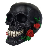 Caveira Com Rosa No Rosto Roseira Crânio Black Skull