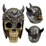 Caveira Soldado Romano Capacete Gladiador Crânio Chifre