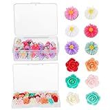 CAXUSD 60 Peças Saco De Alfinetes Mapa De Flores Mini Flores Amuletos De Camafeu Joias Quadro De Cortiça Tachas Criativo Tachinha Quadro De Avisos Cabide De Fotos Alfinetes Florais