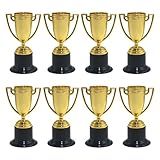 CcHuDE 12 Peças De Troféus Dourados Pequenos Troféus Vencedores Troféus Premiados Taças De Troféu Dourado Mini Troféus De Festa Com Base Preta Para Crianças