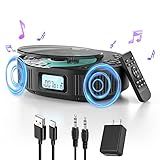 CD Player Portable  FELEMAN Upgraded 2 In 1 Portable CD Player   Bluetooth Speaker  Rechargeable Boombox CD Player For Car Home With Remote Control  FM Radio  Support AUX USB  Headphone Jack