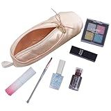 CECKQUE Bolsa De Maquiagem Para Sapatos De Dança De Balé Para Meninas Bolsa De Maquiagem De Chinelo De Bailarina Presentes De Sapatilhas De Ponta De Balé 1 Rosa 