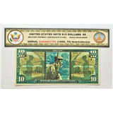 Cédula 10 Dólares Americano Certificado Militar