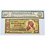 Cédula 10 Dólares Americano Eua Certificado