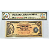 Cédula 10 Dólares Eua Filipinos De George Washington 1944 01