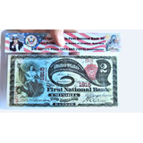 Cédula 2 Dólares Selo Vermelho 1875 Estados Unidos América04