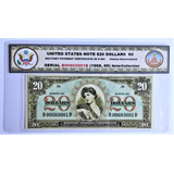Cédula 20 Dólares Antiga 1968 A 69 Militar Estados Unidos 01